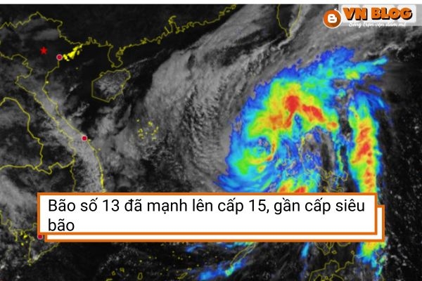 Bão số 13 đã mạnh lên cấp 15, gần cấp siêu bão
