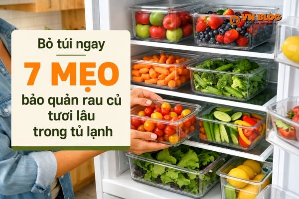 Bỏ túi ngay 7 mẹo bảo quản rau củ tươi lâu trong tủ lạnh 