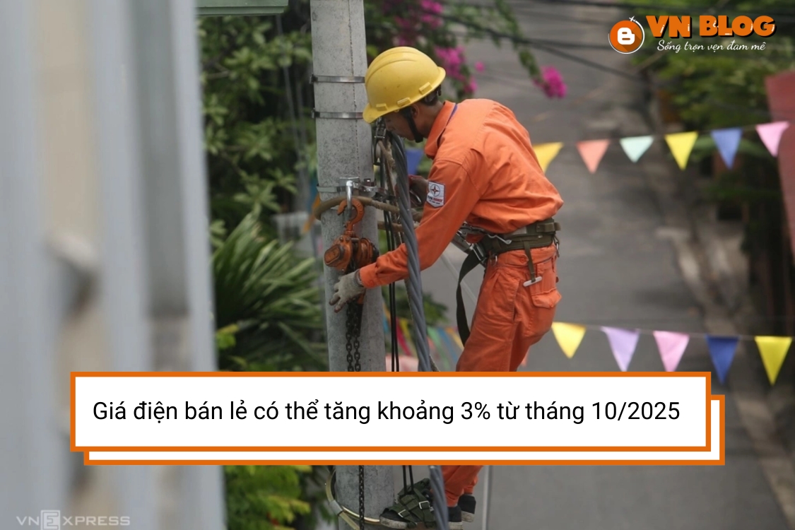 Giá điện bán lẻ có thể tăng khoảng 3% từ tháng 10/2025