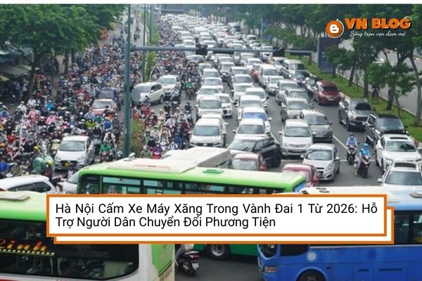 Hà Nội Cấm Xe Máy Xăng Trong Vành Đai 1 Từ 2026: Hỗ Trợ Người Dân Chuyển Đổi Phương Tiện