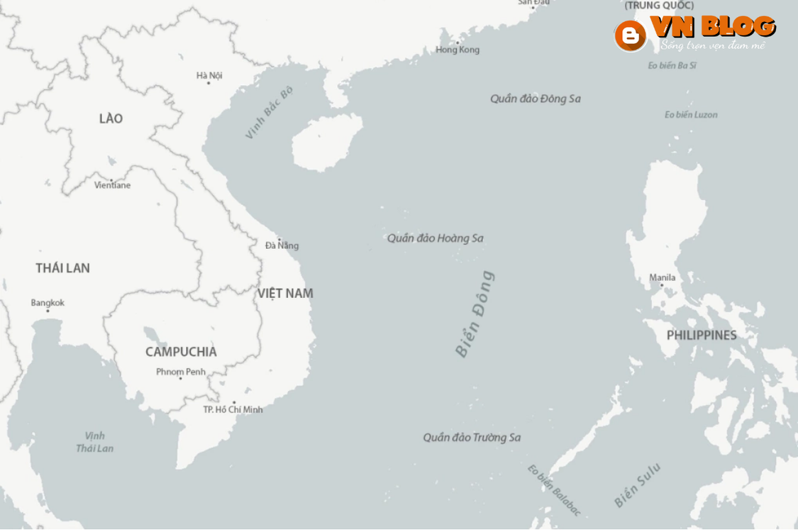 Bản đồ khu vực biển đông